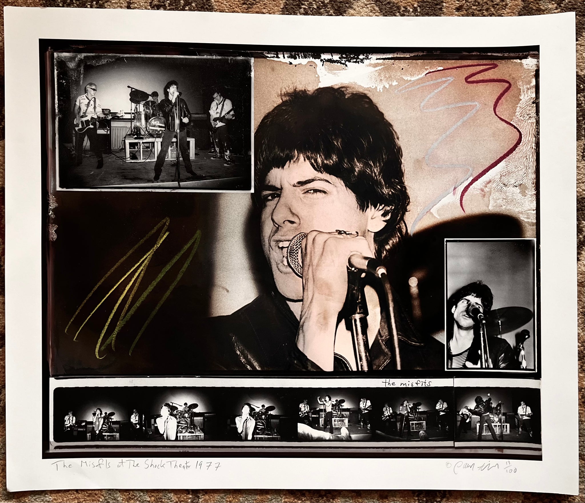 The Misfits at The Shock Theatre 1977. Archival ink jet print of collaged image from the book Every Band That Played The Shock Theatre Except The Dents.